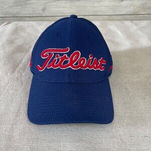 Titleist Tour Pro V1 FJ Men's S/M Navy Golf Fitted Hat Cap Mesh A-Flex FootJoy
